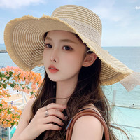 海边度假：赫卡维 大帽檐蕾丝遮阳草帽