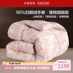 水星家纺 A类95%白鹅绒冬被芯80支全棉防钻绒秋冬羽绒被子 95%白鹅绒冬被150×210cm