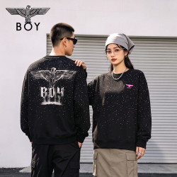 BOY LONDON BOYLONDON潮牌烫钻圆领长袖卫衣秋季男女同款N03902