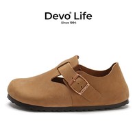Devo Life Devo/的沃软木鞋时尚包头全包森女日系复古情侣休闲女鞋66008