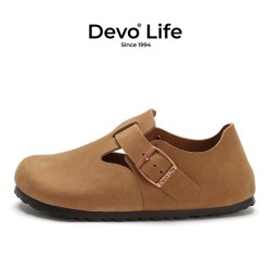 Devo Life Devo/的沃软木鞋时尚包头全包森女日系复古情侣休闲女鞋66008