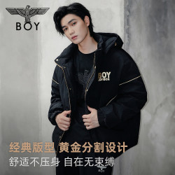 BOY LONDON BOYLONDON黑色短款90绒羽绒服冬季男女款外套N28911
