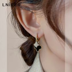 Lnieer 四叶草耳扣轻奢高级感耳坠气质名媛耳环小众设计感爆款秋冬