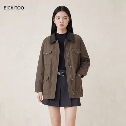 爱居兔 时尚风衣外套女2025年春季新款收腰显瘦工装风外套