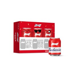 百威 啤酒迷你庆祝小罐255ml*24听红罐醇正拉格整箱批发