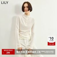 LILY 2026冬新款羊毛混纺半高领修身收腰长袖针织衫