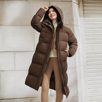 波司登 过膝长款保暖修身羽绒服女