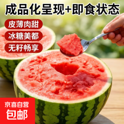 美都 正宗冰糖麒麟美都有籽西瓜新鲜现摘现发皮薄肉甜河南夏邑源头直发 5-6斤1粒（净重4斤+）