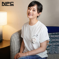 NPC 潮牌CC小狗创意魔术贴可替换图案圆领T恤男纯棉舒适CC52TE17