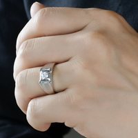 仲夏之晶 莫桑石 男款戒指