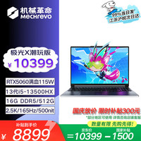 机械革命 极光X潮玩版 i5-13500HX/5060/16G 512G/2.5K/灰色 16G 512G PCIE高速固态