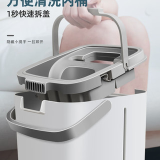 柏尼森 免手洗平板拖把 蓝色桶+拖把+6布 拖把套装