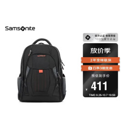 新秀丽 WHARTON系列 男士双肩包尼龙旅行背包 36B*09008 黑色