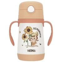 亲子出游：THERMOS 膳魔师 儿童不锈钢双耳把手吸管保温杯 TCKC 向日葵 316ml（两套吸管）