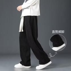 喜维顿 男士秋冬季直筒灯芯绒长裤加绒保暖休闲裤 K001黑色（常规）灯芯绒 XL