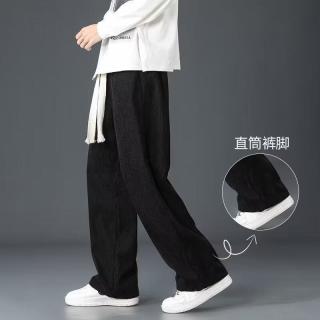 喜维顿 男士秋冬季直筒灯芯绒长裤加绒保暖休闲裤 K001黑色（常规）灯芯绒 XL