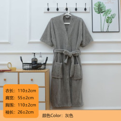 魅森 加厚酒店浴袍美容院洗澡灰色