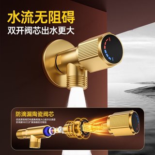 百悍 全铜加厚带开关 4分角阀