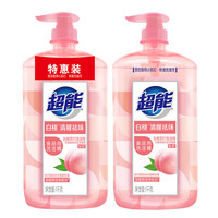 清洁收纳：超能 白桃苏打洗洁精1kg*2瓶 白桃清新祛味 APG植物洁净