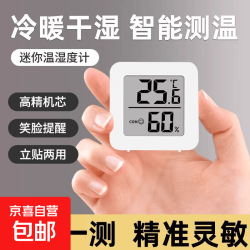 温度计室内家用精准婴儿房温湿度计壁挂室干湿计电子数显表高精度 白色-迷你温湿度计
