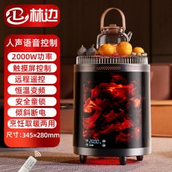 林边 围炉取暖器家用多功能电暖器冬季客厅围炉煮茶烧烤一体烤火炉