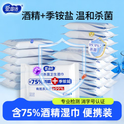 爱恩倍 含75%酒精湿巾，10抽*20包