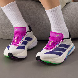 阿迪达斯 女鞋ADIZERO BOSTON 13波士顿13运动轻量缓震支撑训练马拉松跑鞋 JS4953白/蓝/紫 波士顿13 37 (230mm)