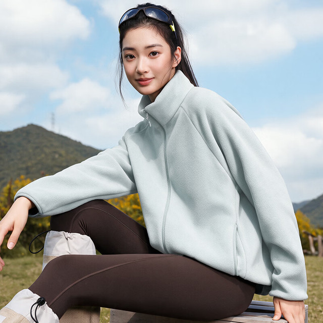 雪中飞 男女同款摇粒绒外套 海盐奶盖蓝