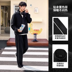 李宁 卫衣套装男士秋季2026新款遛弯上衣加绒休闲裤子运动外套女士