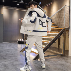 男士秋冬季新款加绒加厚休闲夹克外套+休闲裤（可单选外套）TZ01-1