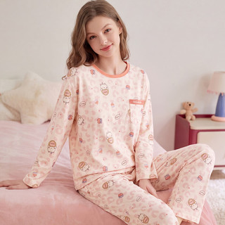 芬腾 FX27931285 纯棉抗菌带胸垫 粉杏 M 家居服套装