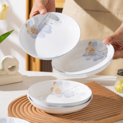 孟垣 凝香6.5英寸饭盘10个装简约家用菜盘子陶瓷釉下彩瓷器餐具