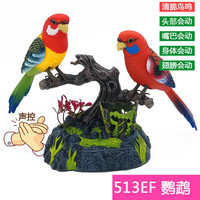 创意仿真声控小鸟摆件网红减压益智房间书房玄关炫光桌面装饰摆件