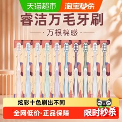 睿洁 万毛牙刷万根棉感10支