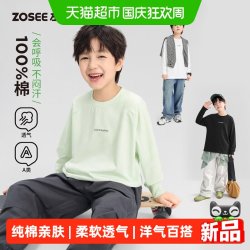 左西 童装男童长袖T恤A类儿童纯棉打底衫2026新款男孩大童秋装上衣
