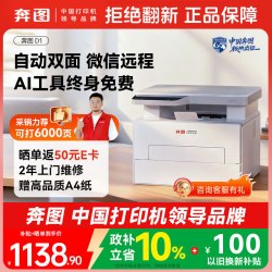 奔图 扛打 D1 黑白激光单功能打印机 自动双面 6000页大印量