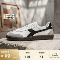 diadora 24春Saunter OG款复古百搭牛皮革休闲鞋德训鞋 白/黑N6876 42.5