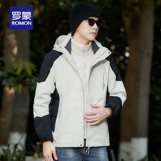 罗蒙 防风保暖 白色 XL 男士夹克