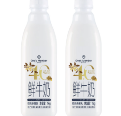 1号会员店 11.2元/瓶 4.0g乳蛋白鲜牛奶1kg*2瓶 限定牧场