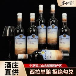 塞尚贺兰 宁夏产区西拉干红葡萄酒750mlx6瓶国产整箱红酒