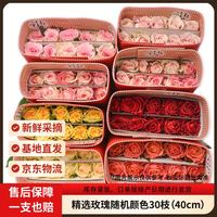 京东鲜花 精选玫瑰 随机色 30枝 40cm
