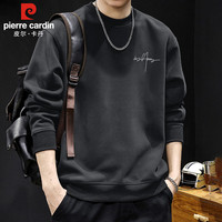 皮尔·卡丹 皮尔卡丹（pierre cardin）卫衣男长袖t恤男士打底衫秋季潮流休闲运动上衣服外套 深灰 XL