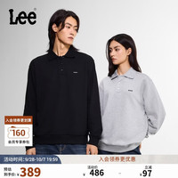 Lee 26秋冬新品舒适版翻领设计Logo皮牌男女同款长袖卫衣LUT013142
