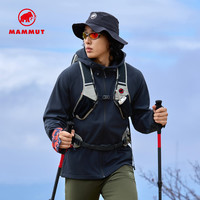 户外徒步:猛犸象 Clion 红标男女款户外防风保暖休闲夹克外套刺绣标软壳 黑色