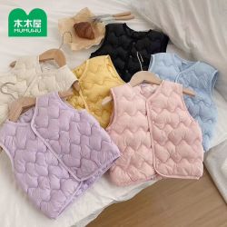 木木屋 儿童马甲男童宝宝秋冬季保暖背心坎肩女童内外穿内胆