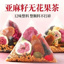 国药药材 红参亚麻籽无花果茶 100g