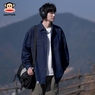 Paul Frank 大嘴猴 牛仔衬衫 深蓝色 4XL