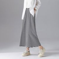 百亿补贴：德玛纳 女士春季慵懒风条纹松紧腰A字半身裙