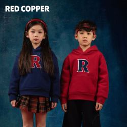 redcopper童装2026秋冬新款男童女童美式学院风加绒简约字母卫衣  223.66元到手两件