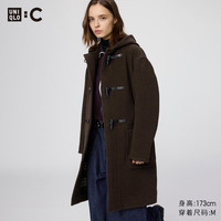 优衣库 连帽大衣女装男装合作款487842 39 棕黑色 M